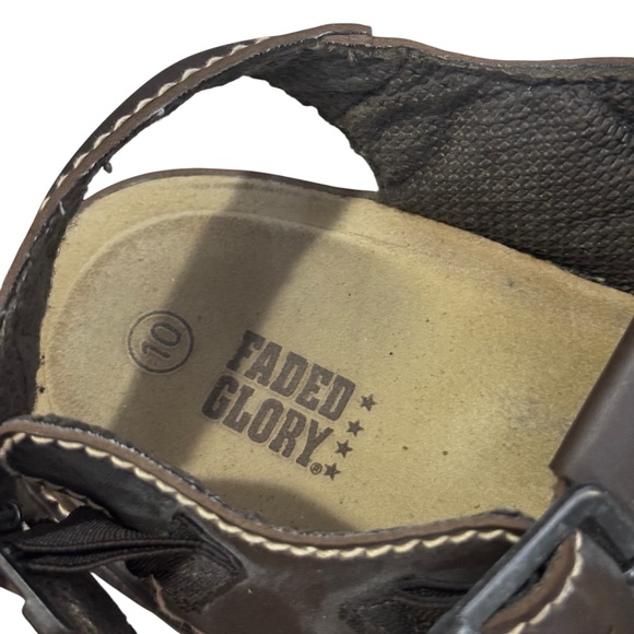 VTG Faded Glory Chunky Fisherman Sandals Mens 10 Brown Vegan Leather Hudson Y2K main image 9